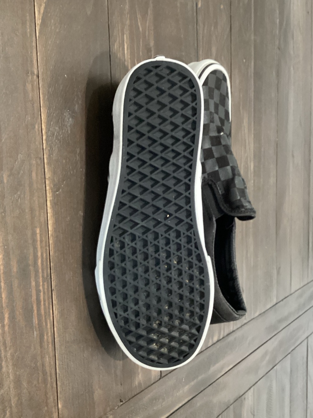Vans Slip-On Checkerboard Sneakers in Black & White - Picture 6 of 7